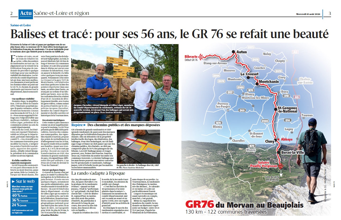 Balises et trac&eacute;s GR76