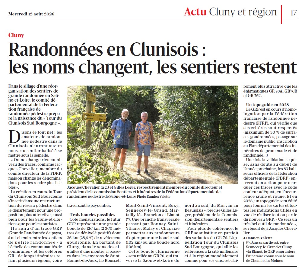 Randonnees en Clunisois 2026